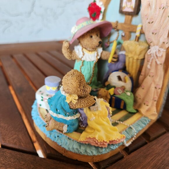 Charming Very Detailed Teddy Bear Porcelain Bookends Nursery or Girls Room Decor - Picture 4 of 16